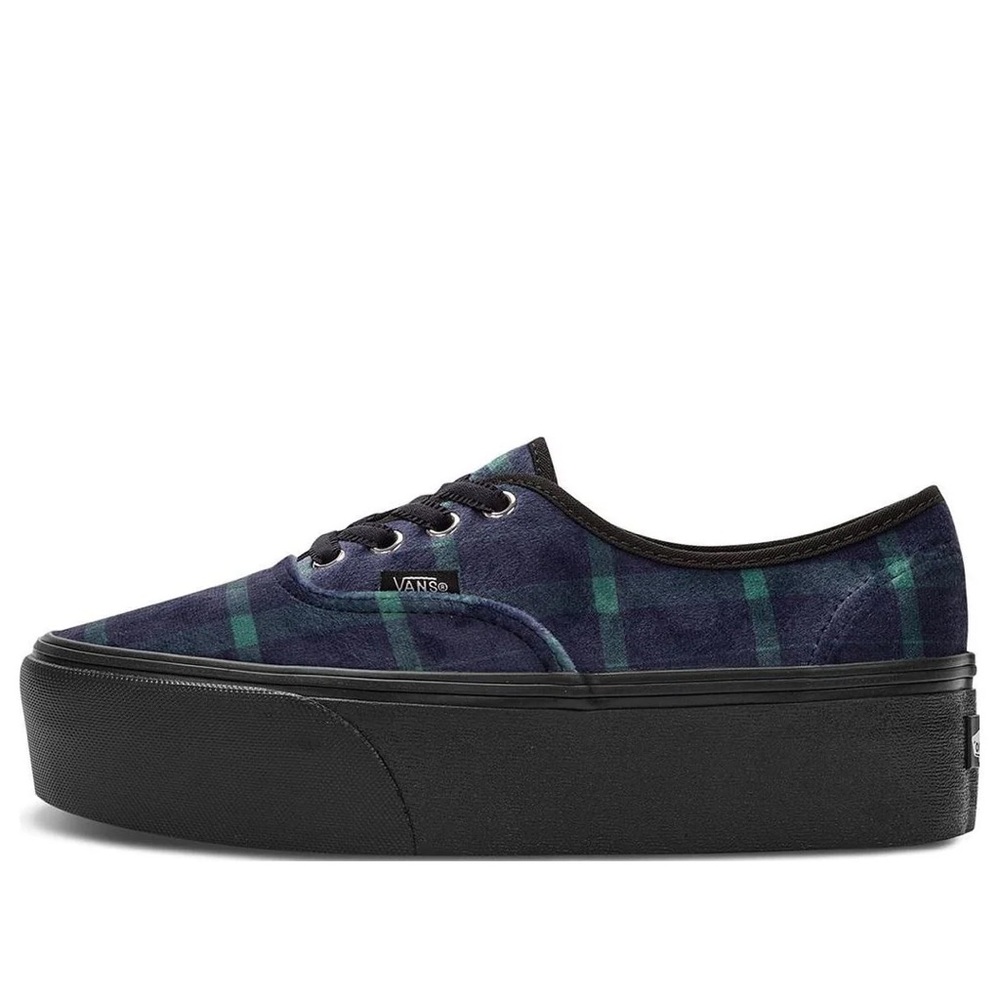 Vans Women's Platform Authentic Plaid Sneakers Authentic 'Blue Black'VN0A5KXX203